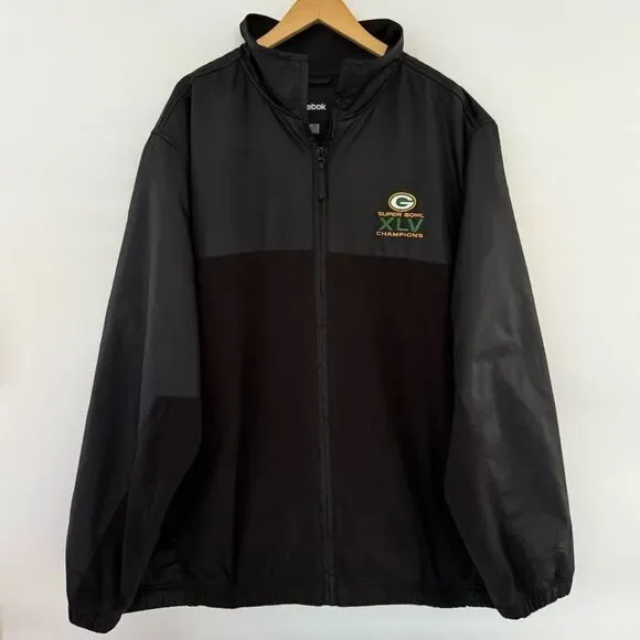 GREEN BAY PACKERS REEBOK SUPER BOWL XLV CHAMPIONS FLEECE JACKET XL EXTRA LARGE - Picture 1 of 6